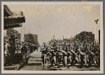 After entering the Brandenburg Gate, the victorious Condor Legion marches past the Fuhrer.