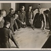 The Fuhrer at a briefing with his generals in the East.  At right General Field Marshal von Bock, at the Fuhrer's left General Field Marshal Keitel