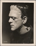 Boris Karloff in promotional photo for Bride of Frankenstein.