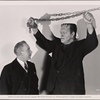 Lon Chaney, Jr. and Sir Cedric Hardwicke in a scene from The Ghost of Frankenstein.