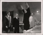Ralph Bellamy, Sir Cedric Hardwicke, Lon Chaney, Jr. and Lionel Atwill in a scene from The Ghost of Frankenstein.