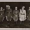At a special reception, the Führer presented the Air Force's field marshals with their batons. Our picture shows (from left): Field Marshal Milch, Field Marshal Sperrle, the Führer, Reichs Marshal Goering and Field Marshal Kesselring.