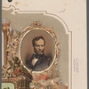 Portrait of William T. Sherman on the upper right section of a print