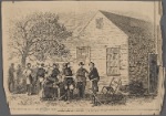 ...[O]f the negotiations between Gens. Sherman and Johnston, April 18, 1865.--James Bennett's house, where the interview was held--General Kilpatrick, with Confederate Gen. Hampton and staff discussing the campaign during the meeting between their chiefs.--Sketched by our special artist, J.E. Taylor.