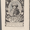 [Caption surrounding portrait:] Robertvs Sherley Anglvs Comes Caesare Eqves Avart. [Caption beneath scene:] Die 29. Septembris. [Caption:] Magni Sophi Persaru Regis Legatus ad Ssmu D.N. Paulu P.P.V. Ceteros B Principes Christianos. Ingress Romam Solennipompa die 28. Septemb. 1609 aetatis sue 28. Supm. lic. Mg. F. Sivendino alla Pace. cu priucil