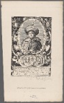 [Caption surrounding portrait:] Robertvs Sherley Anglvs Comes Caesare Eqves Avart. [Caption beneath scene:] Die 29. Septembris. [Caption:] Magni Sophi Persaru Regis Legatus ad Ssmu D.N. Paulu P.P.V. Ceteros B Principes Christianos. Ingress Romam Solennipompa die 28. Septemb. 1609 aetatis sue 28. Supm. lic. Mg. F. Sivendino alla Pace. cu priucil