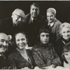 Edward Albee and the cast of All Over. Front Row (left to right): George Voskovec, Colleen Dewhurst, Edward Albee, Jessica Tandy, and Madeleine Sherwood. Top row (left to right): Neil Fitzgerald, James Ray, and Betty Field