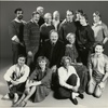 Cast and Crew of James Duff’s Home Front. Standing (left to right): John Falabella (costume design), unidentified person, Don Walters (production stage manager), unidentified person, Michael Attenborough (director), Richard Barr, James Duff, Hugh O'Connor, Chris Fields (Jeremy), and Jeff Knepper. Center: Carroll O'Connor (Bob), Frances Sternhagen (Maurine). Seated on Floor (left to right): Peter Cromarty, Shirley Herz (press representative), Linda Cook (Karen), and Clark Bason