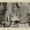 Orson Welles and Richard Barr in production offices of Citizen Kane