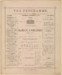 The Programme. Lewis's Theatre Royal, Chowringhee, Dramatic & Burlesque Company's production of Othello.