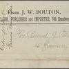 J.W. Bouton Booksellers, 1884