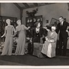 Haila Stoddard, Peggy Wood, Mildred Natwick, Doreen Lang, and Clifton Webb in a scene from the original Broadway production of Noël Coward's "Blithe Spirit."