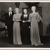 Clifton Webb, Peggy Wood, Mildred Natwick, and Haila Stoddard in a scene from the original Broadway production of Noël Coward's "Blithe Spirit."