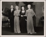 Clifton Webb, Peggy Wood, Mildred Natwick, and Haila Stoddard in a scene from the original Broadway production of Noël Coward's "Blithe Spirit."