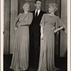 Peggy Wood, Clifton Webb, and Haila Stoddard in a scene from the original Broadway production of Noël Coward's "Blithe Spirit."