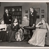 Valerie Cossart, Philip Tonge, Mildred Natwick, Clifton Webb, and Peggy Wood in a scene from the original Broadway production of Noël Coward's "Blithe Spirit."