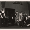 Valerie Cossart, Clifton Webb, Peggy Wood, Philip Tonge, and Mildred Natwick in a scene from the original Broadway production of Noël Coward's "Blithe Spirit."