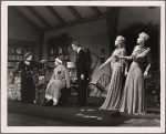 Mildred Natwick, Doreen Lang, Clifton Webb, Leonora Corbett, and Peggy Wood in a scene from the original Broadway production of Noël Coward's "Blithe Spirit."