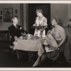 Doreen Lang, Clifton Webb, and Peggy Wood in a scene from the original Broadway production of Noël Coward's "Blithe Spirit."