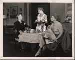 Doreen Lang, Clifton Webb, and Peggy Wood in a scene from the original Broadway production of Noël Coward's "Blithe Spirit."