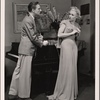 Annabella and Dennis King in a scene from the 1942 tour of Noël Coward's "Blithe Spirit."