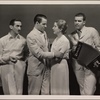 Osgood Perkins, Louis Hayward, Alfred Lunt, and Lynn Fontanne in the original Broadway production of Noël Coward's "Point Valaine."