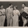 Osgood Perkins, Louis Hayward, Alfred Lunt, and Lynn Fontanne in the original Broadway production of Noël Coward's "Point Valaine."