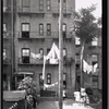 Tenement backyard with residents