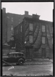 Closer view of vacant wood frame tenements: W. 17th St. - 9th Ave., Manhattan