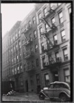 Apartment row; taxi