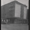 East Harlem tenement row; auto repair shop; Rt NY 1A road sign: 1st Avenue?, Manhattan