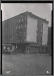 East Harlem tenement row; auto repair shop; Rt NY 1A road sign: 1st Avenue?, Manhattan