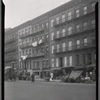East Harlem street view with peddlers and Marcantonio posters: Manhattan