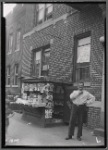 Apartment with newstand in front: vicinity of Riverdale Av-Legion St.-Saratoga Av, Bronx