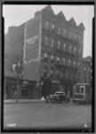 Tenements & storefronts; Sun Roofing; trolley car: 2609-2617 3rd Av-E. 128th St., Manhattan