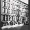 Brownstone row, residents on street and stoops: 75-81 E. 104th St-Park Av-Madison Av, Manhattan