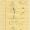 Sketches of costumes from the stage production of Much Ado About Nothing.