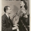Elliott Nugent and Katharine Hepburn at piano in the stage production Without Love