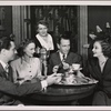 William Langford, Barbara Baxley, Therese Quadri, Donald Cook, and Tallulah Bankhead in the 1948 Broadway revival of Noël Coward's "Private Lives."