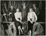 Promotional photograph of the producers (Gerald Schoenfeld, James M. Nederlander, Bernard B. Jacobs, Nelle Nugent, and Elizabeth I. McCann) of the stage production The Life and Adventures of Nicholas Nickleby