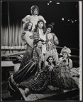 Lewis J. Stadlen [center] and unidentified others in the 1974 revival of the stage production Candide