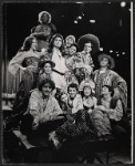 Lewis J. Stadlen [center] and unidentified others in the 1974 revival of the stage production Candide