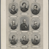 The generals of the Potomac. [Center, and then clockwise from center, top:] Genl. Halleck. Genl. McClellan. Genl. Hooker. Genl. Heintzelman. Genl. McDowell. Genl. Sumner. Genl. Banks. Genl. Burnside. Genl. Sigel