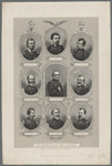 The generals of the Potomac. [Center, and then clockwise from center, top:] Genl. Halleck. Genl. McClellan. Genl. Hooker. Genl. Heintzelman. Genl. McDowell. Genl. Sumner. Genl. Banks. Genl. Burnside. Genl. Sigel