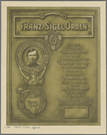 [Plaque entitled Franz Sigel Orden Inc., featuring portrait of Franz Sigel.]