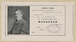 Order form, The Macmillian Company...the new novel by Mr. Upton Sinclair. Manassas...