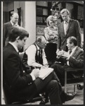 John Beal, Van Heflin, Angie Dickinson, Lloyd Bridges, George Grizzard and unidentified in the television production A Case of Libel