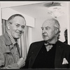 Henry Fonda and John Houseman backstage at the Helen Hayes Theatre during the run of the stage production Clarence Darrow