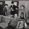 Anne Helm, John McGiver, Ralph Meeker, and Martha Scott in the stage production Cloud 7