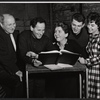 Morris Carnovsky, Eli Wallach, Maureen Stapleton, Peter Trytler and Suzanne Pleshette in rehearsal for the stage production The Cold Wind and the Warm